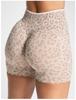 Leopard Print High-Waisted Seamless Yoga Shorts - Women's Fitness & Tummy Control Running Shorts