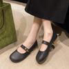 Mary Jane women's shoes spring new casual and comfortable with round head low heel shallow mouth soft sole single shoes women
