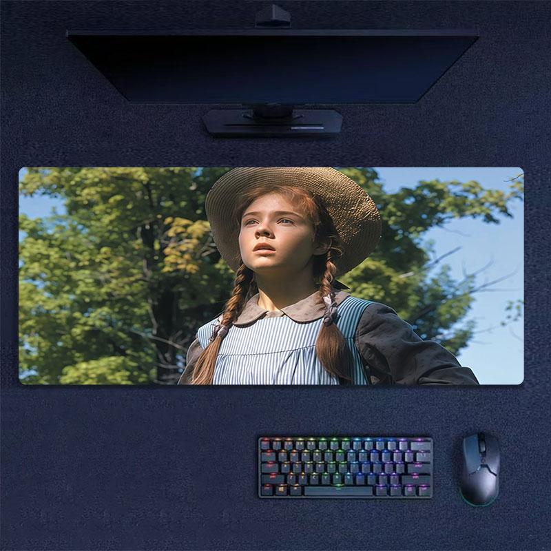 Anne of Green Gables Mouse Pad, Large Gaming Desk Mat, Non-slip XXL Mousepad for Laptop & Tablet, Mini PC Playmat with Stitched Edges