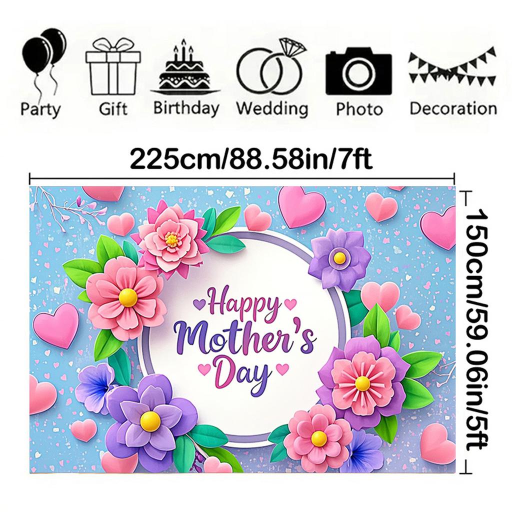 Photography Backdrop Love Rose Floral Mother's Day Anniversary Birthday Home Party Photo Background Prop