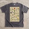 Vintage Botanical Chart Shirt, Spring Flowers Field Guide Tee, Cottagecore Floral Comfort Colors Top, Dark Granola Light Academia Gift