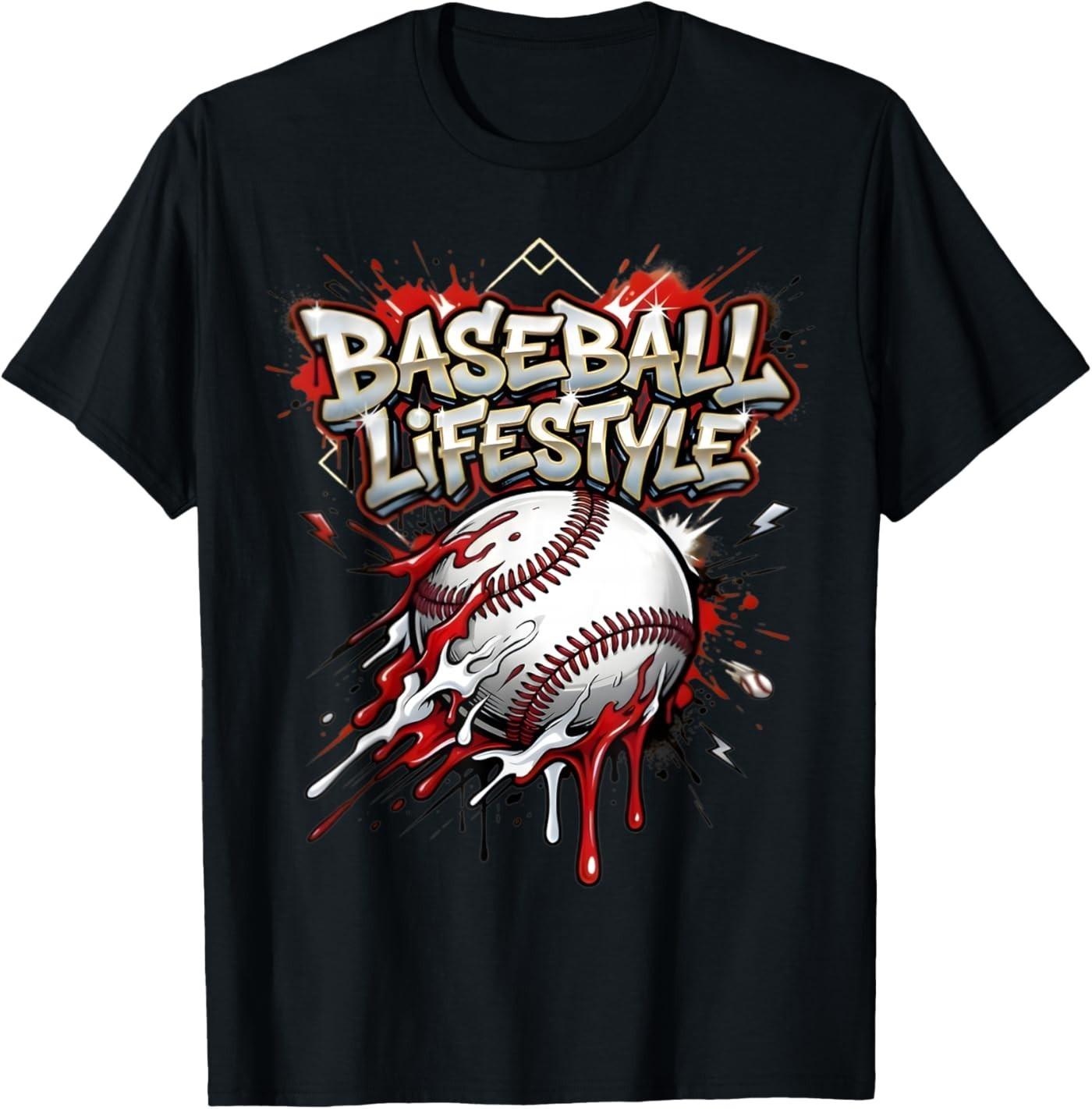 Baseball Life Style 101 Apparel Youth Drip Baseball Boys T-Shirt M
