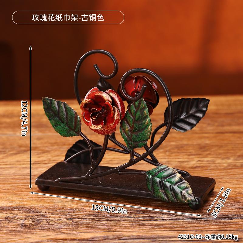 Creativity Iron Tissue Holder Countertop Napkin Storage Tissue Paper Storage Rack for Kitchen Coffee Shop Hotel