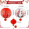 60 Pieces Chinese Japanese Paper Lantern Includes 8 Cherry Blossom Japanese Paper Lantern 52 Chinese Red Lanterns 12 Inches Red Cherry Flowers Paper