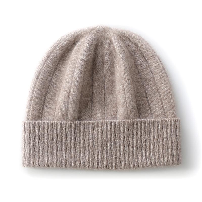 Korean Style Women's Heather Cashmere Knit Beanie: Street Fashion, Versatile, Ear Protection, Casual Postpartum Hat