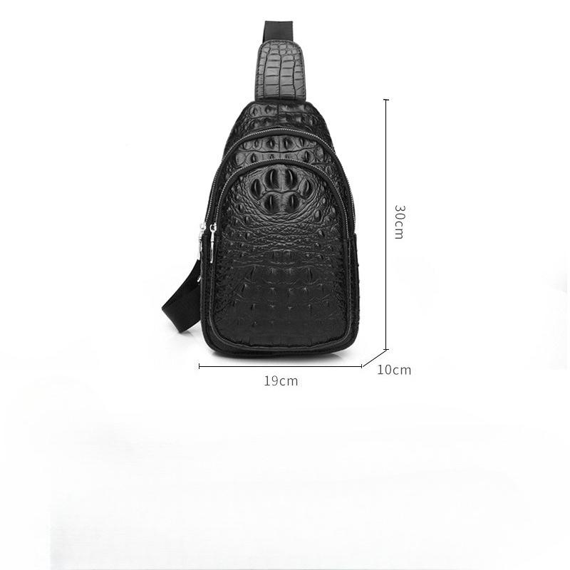 Genuine Leather Single-shoulder Chest Bag, Cowhide Crossbody Bag, Trendy Men's Front Crossbody Bag