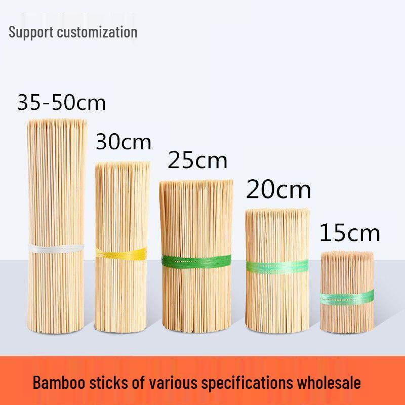 Disposable Bamboo BBQ Skewers for Sausages, Lamb, Bóbó Jī, Fried Skewers, and Tanghulu