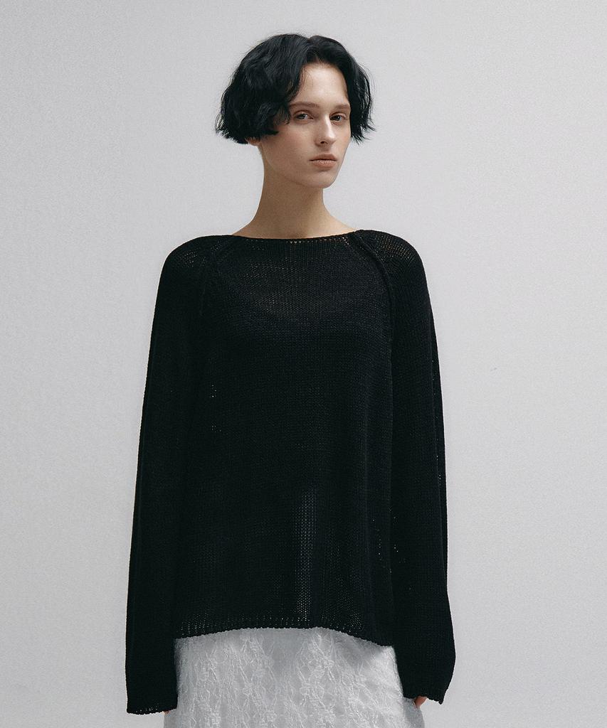 NEEV Drop Raglan Over-Fit Knit (Black)
