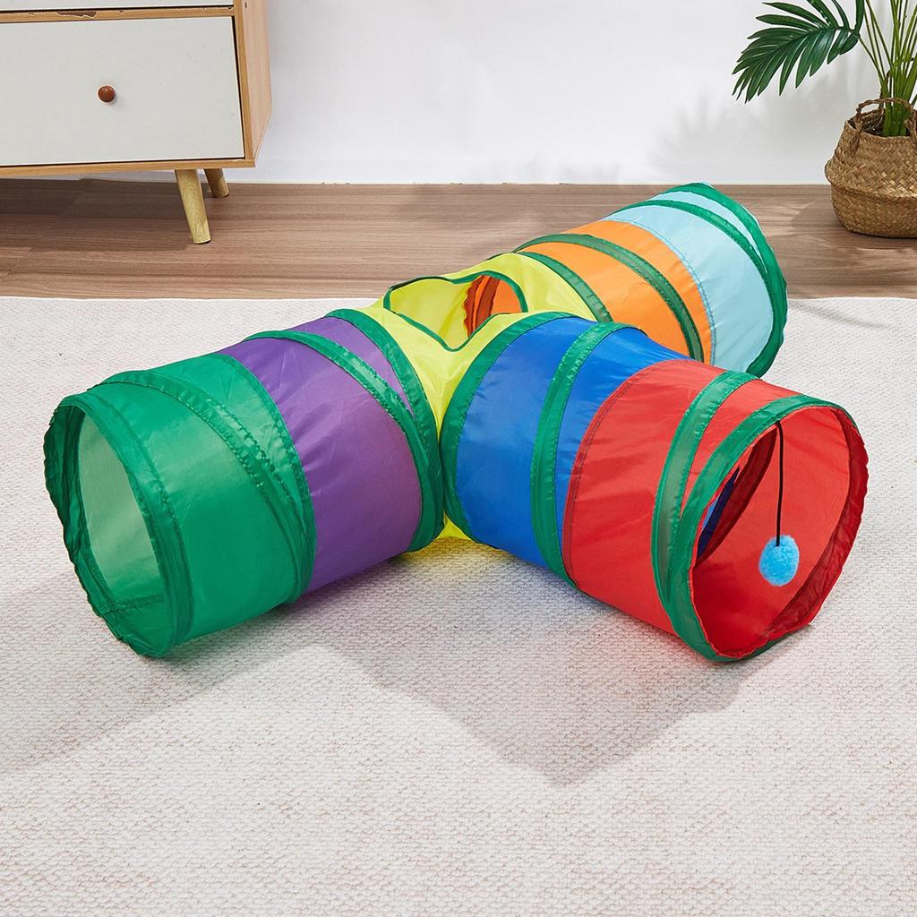Cat Tunnel with Peephole 3 Way 3 Way Large Cat Tunnels for Kitten Puppy Small Dog Pet Indoor Play Exercise Enrichment Boredom