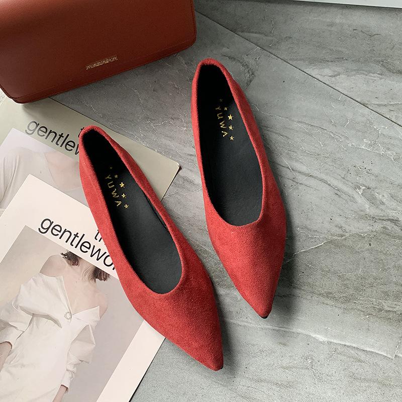 Temperament velvet pointed single shoes women's spring and summer new shallow mouth high-end niche soft-soled ladyshoes work shoes