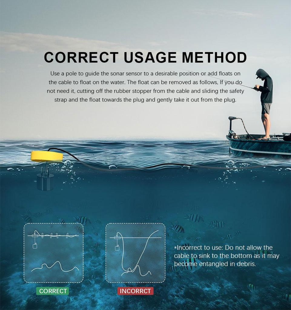 Leqi LUCKY Wired Portable Sonar Fish Finder