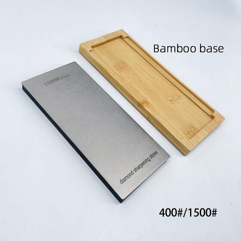Oboustranný diamantový ostřící kámen Ostřič nožů Brusný kámen Diamantové nástroje S bambusovou základnou Jemné broušení Brusný kámen 170*75MM