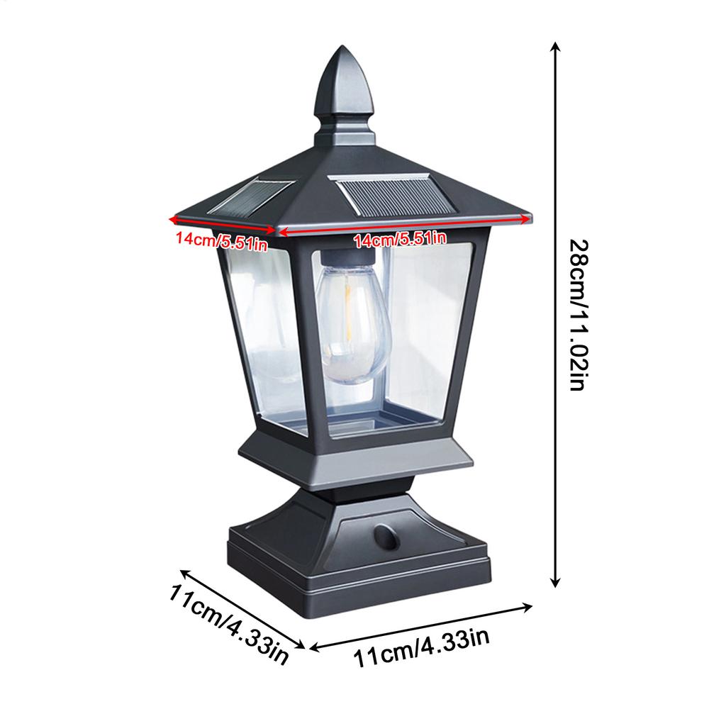 Waterproof Intelligent Decorative Post Solar Lights Outdoor Landscapes Pole Lamps for Yard Garden Fence Patio Pathway Porch