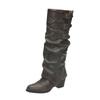 Fashion Knee-high Square Heel Modern Boots Autumn Slip-on Ladies Shoes on Sale 2025 High Quality Pointed Toe High Heel Punk Women Boots