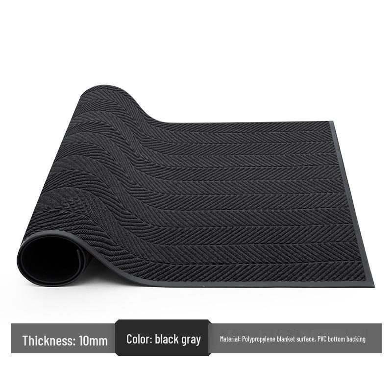 Gray Anti-Slip Commercial Entrance Mat: Wear-Resistant, Thickened Welcome Mat for Entry Doors