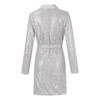 Women's Fashion Solid Color Long Sleeved Strapping Sequin Waistband Dress