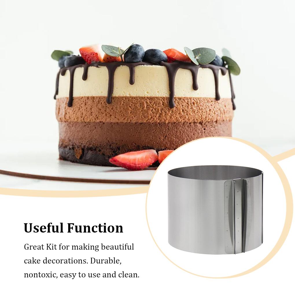 Telescopic Mousse Ring Baking Cake 6-12 Inch Adjustable Mould Tools Stainless Steel Round Bakeware Self-Assembly Pastry