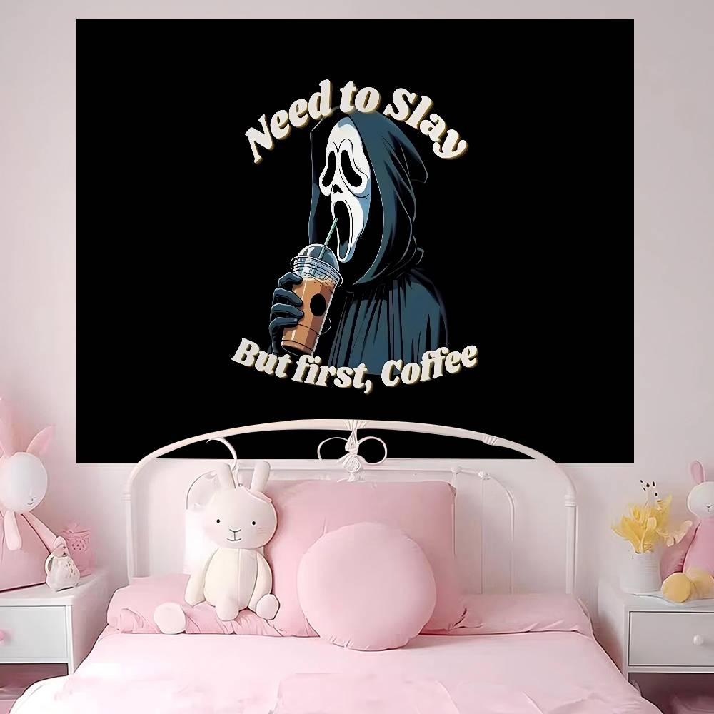 SSCREAMS Horror Movie Cartoon Tapestry for Living Room Home Dorm Decor INS Home Decor