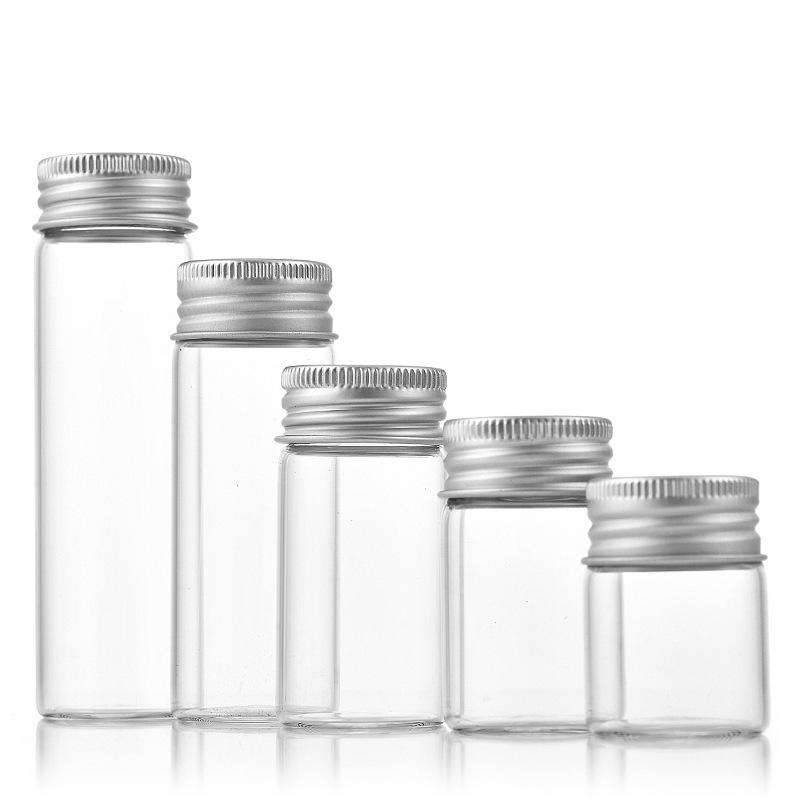 Aluminum Lid Glass Bottle for Capsules, Candy, and Incense Packaging