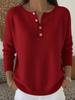 Maglione da Donna a Manica Lunga con Scollo a V e Dettaglio Bottoni, Vestibilità Larga, Pullover Casual