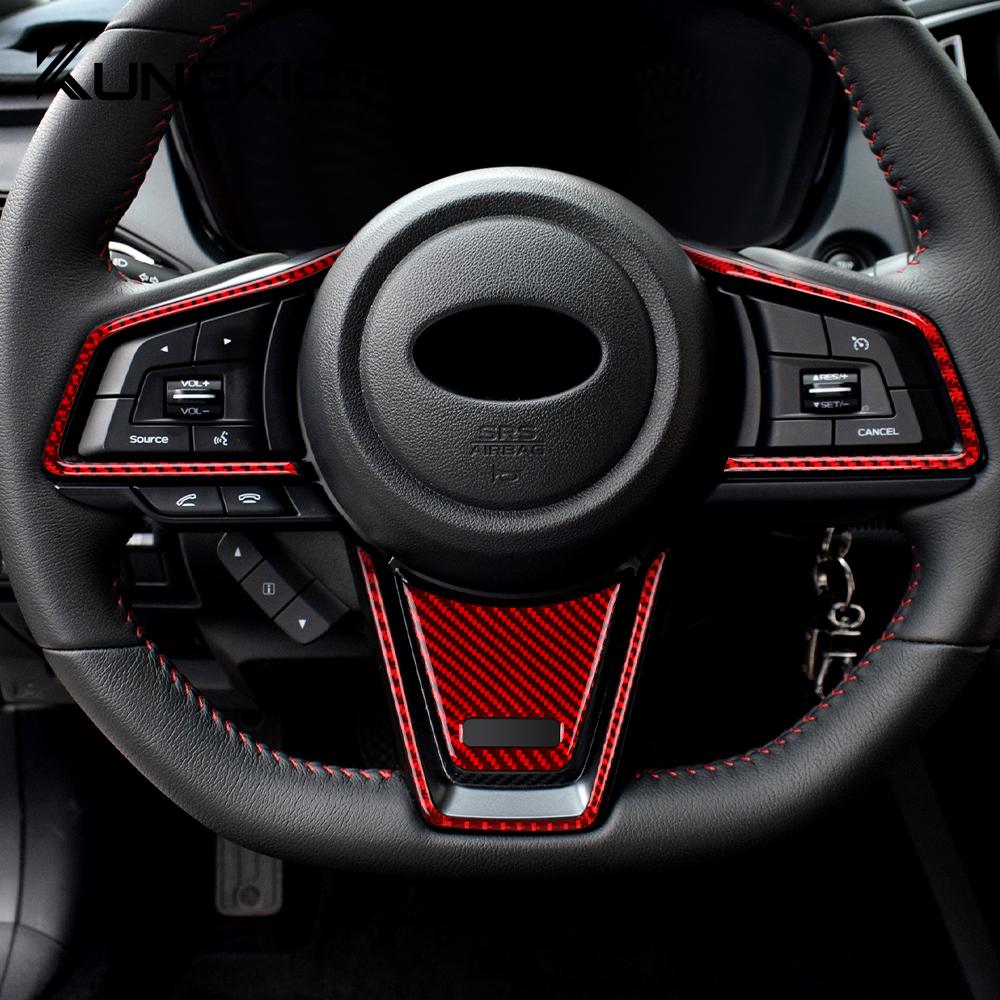 Real Carbon Fiber Sticker For Subaru WRX/ WRX STI 2025 2025 2025 Car Steering Wheel Center Black Red Interior Trim Accessories