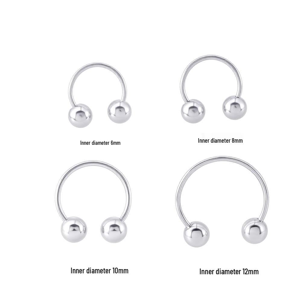 Trendy Hip Hop Titanium Steel Horseshoe Lip & Ear Piercing Stud