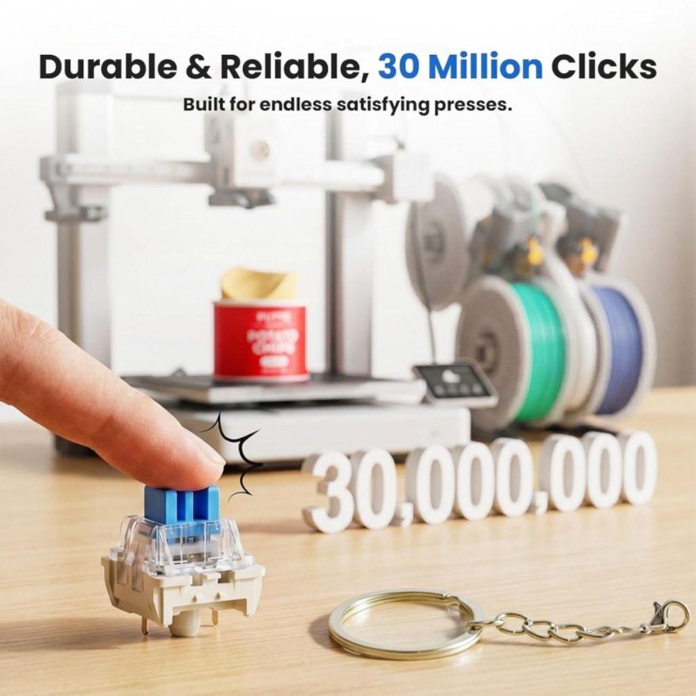 Set di 30/50 Interruttori Meccanici Clicky con Feedback Tattile per Modifica Tastiera e Fidget DIY