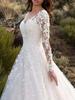 2024 Women's Lace Wedding Dress with Floral Train and Elegant Swing Evening Gown