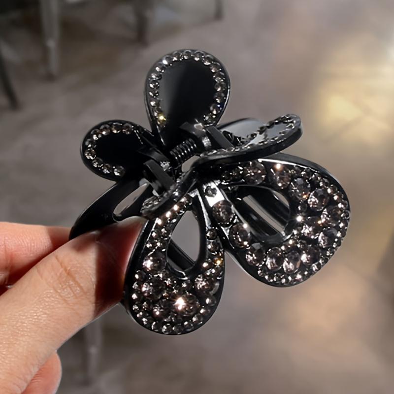 1pc Temperament Fashion Butterfly Rhinestone Hair Clip Female Head Daily Hair Shark Clip High Sense Headdress Holiday Gift.