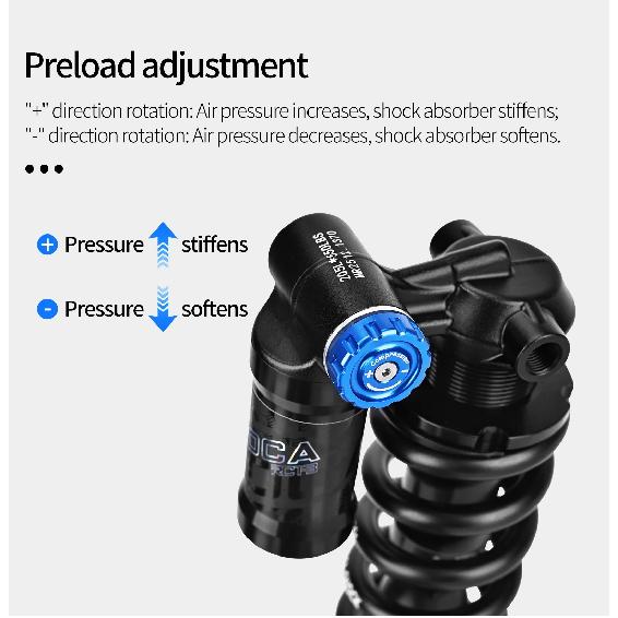 RCT3 Bicycle Trunnion Mount Rear Shock 185/205mm Coil Spring Shock 550LBS MTB Soft Tail Bicycle Rear Shock Absorber