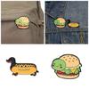 Colorful Hamburger And Hot Dog Brooch Pin Craft from Sturdy Zinc Alloy Materials Accessory for Long Time Use Styles