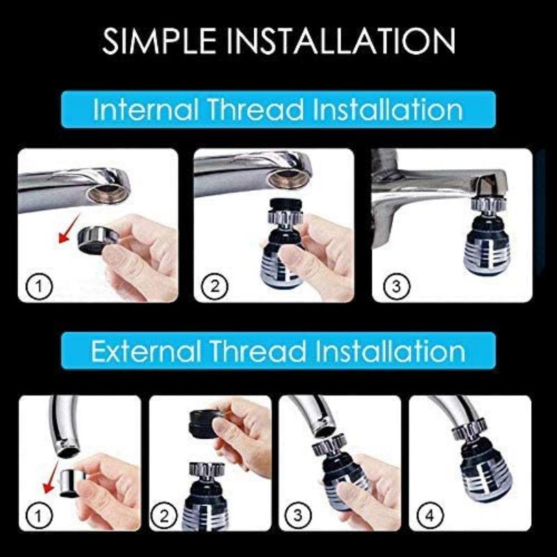Kitchen Supplies Faucet 2 Mode 360 Rotation High-pressure Faucet Extension Water-saving Bathroom Kitchen Supplies