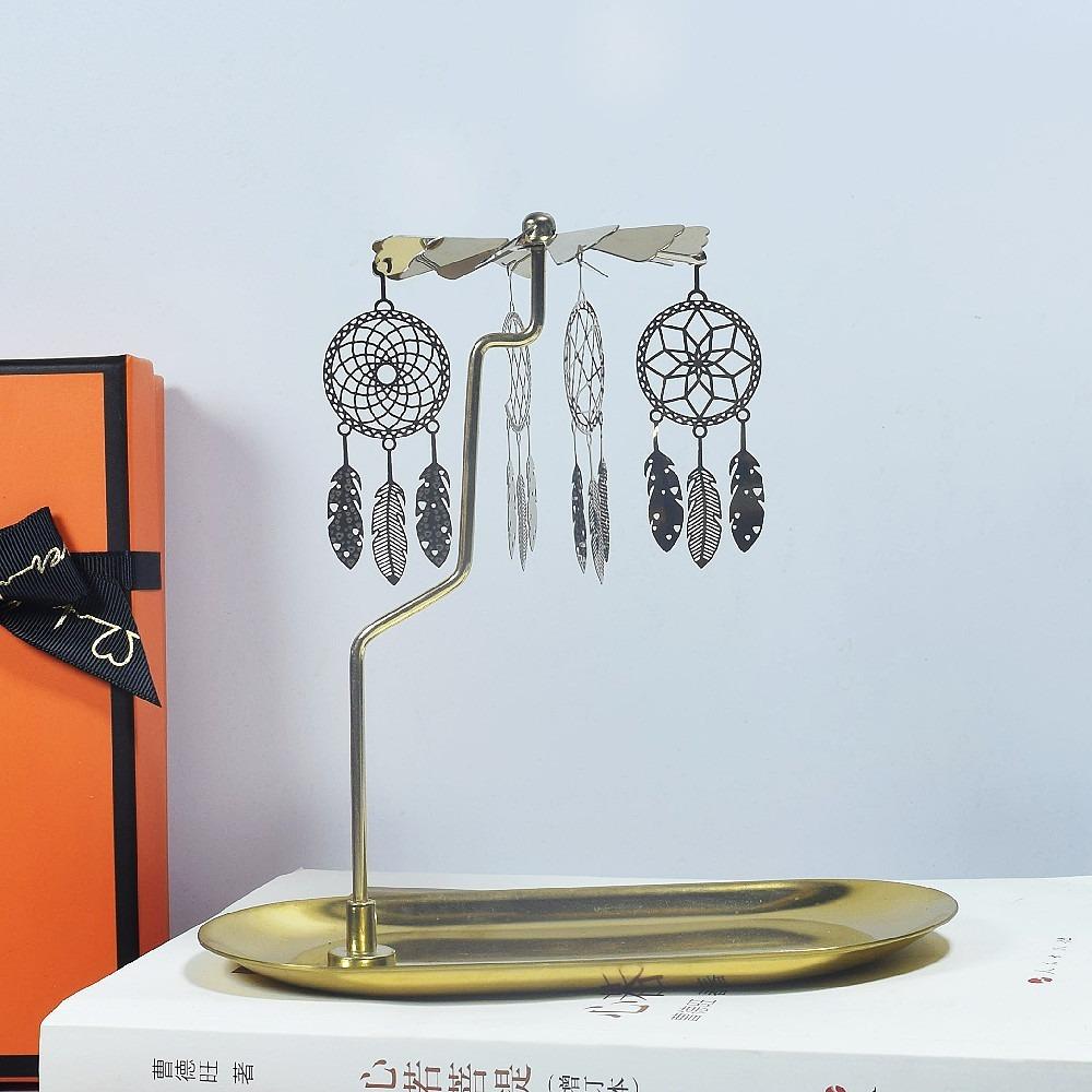 

Stainless Steel Christmas Rotating Candle Holder Stable Base Rotating Candlesticks Party Golden dreamcatcher