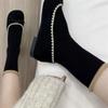 Socks Winter Festive Bow Red Thickened Warm Wool Socks Mid-Tube Socks Polka Dot Pile Socks