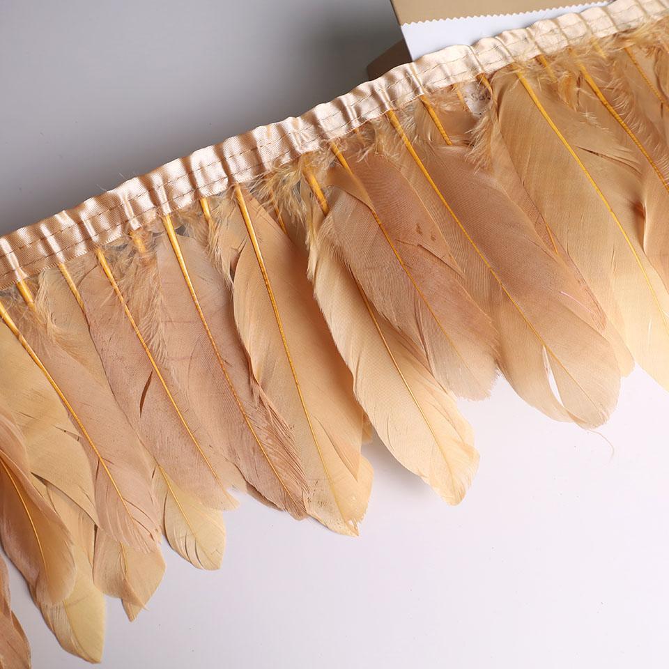 Feather10Meters Goose Feather Fringe Ribbon Handicraft Accessories White Swan Feathers Trims Carnival Plumas Dress Decoration