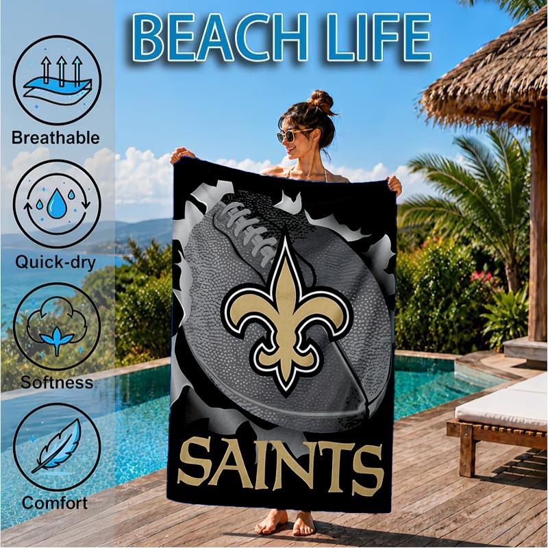 Who Dat Nation Football Beach Towel, Microfiber Beach Towel, Perfect For Pool, Beach, Travel, Home Decor Beach Party Fan gifts