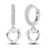 New 925 Silver Sparkling Heart Shape Women Earrings Brilliant Wedding Engagement Star Earrings Jewelry Gift