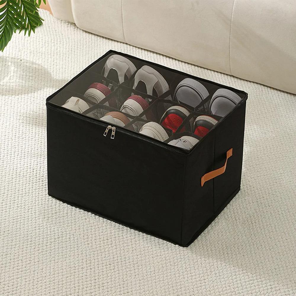 1PC Foldable Shoe Storage Box Dust-proof Shoe Organizer Multi-function Home Storage Box Used for Wardrobe Sorting and Storing