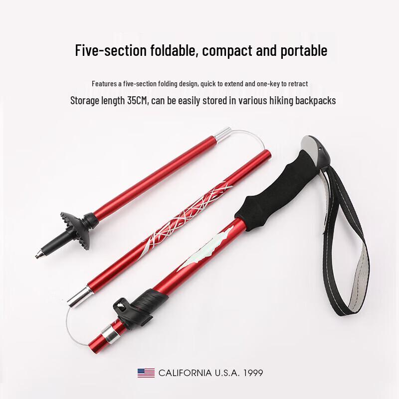 TFO Ultralight Aluminum Telescopic Folding Trekking Pole (110-130cm)
