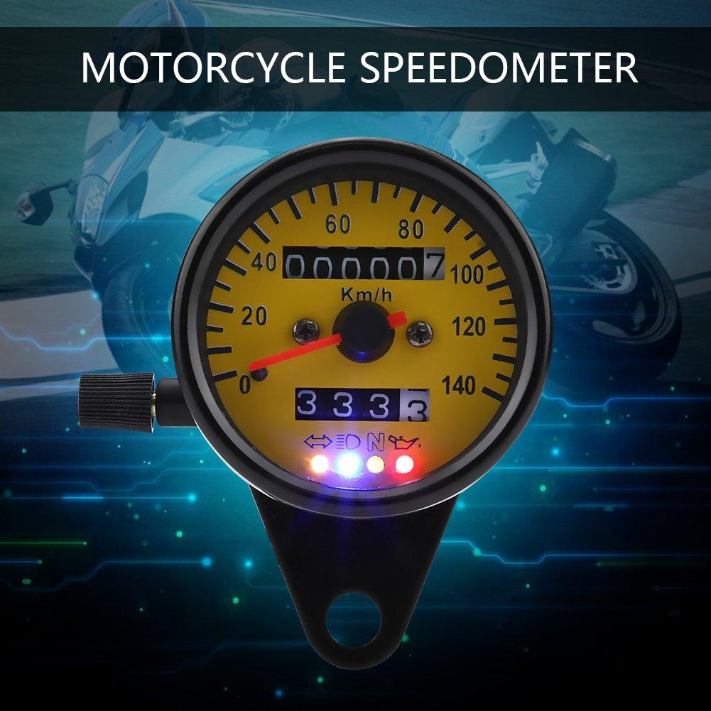 Bike Speedometer Universal - Qiilu Motorcycle Odometer Speedometer Gauge with Indicator 60mm Mini Speedometer Mechanical Bike Meter