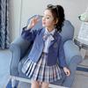 Girls School Uniform Costume Cosplay Plaid Skirt Suit Coat + Shirt + Skirt 3 Piece Set