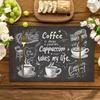 Blackboard Coffee Quote Placemats Vintage Chalk Cappuccino Cup Print Linen Table Mats Cafe Kitchen Breakfast Home Table Decor