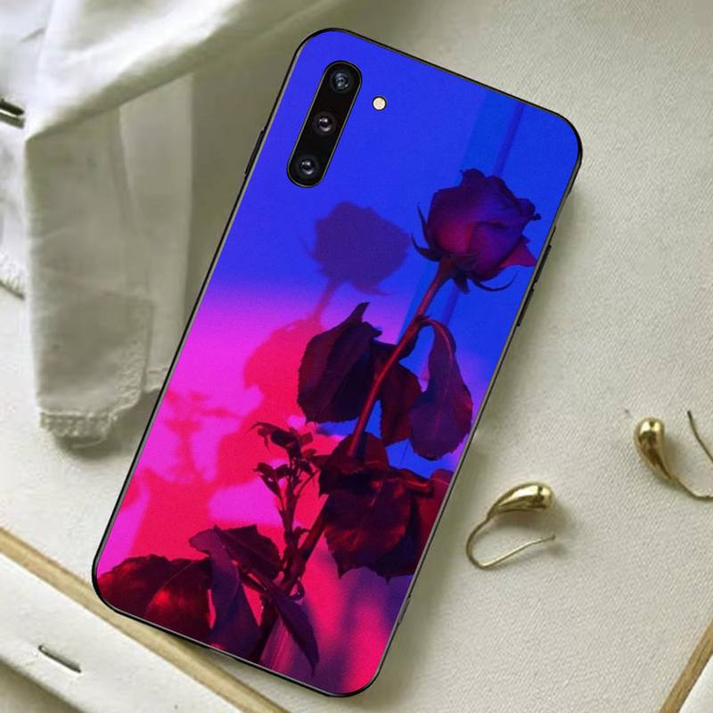 Aesthetics Purple Rose Phone Case for Samsung A51 A30s A52 A71 A12 for Huawei Honor 10i for OPPO Vivo Y11 Cover