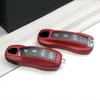 Autosleutelhoes Bordeaux Rood Kleur voor Porsche Mancan Panamera Cayenne 718 911 Boxster Cayman Sleutelhoes Shell Vervangingskit