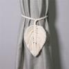 Kravata na záclony Leaf Macrame Kravata na záclony Zadní strana Ručně tkaný bavlněný střapec Dekorativní doplňky do obývacího pokoje Boho Decor