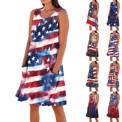 Summer Dresses For Women Loose Beach Vacation Casual Sleeveless Sundresses With Pockets Tank Dress