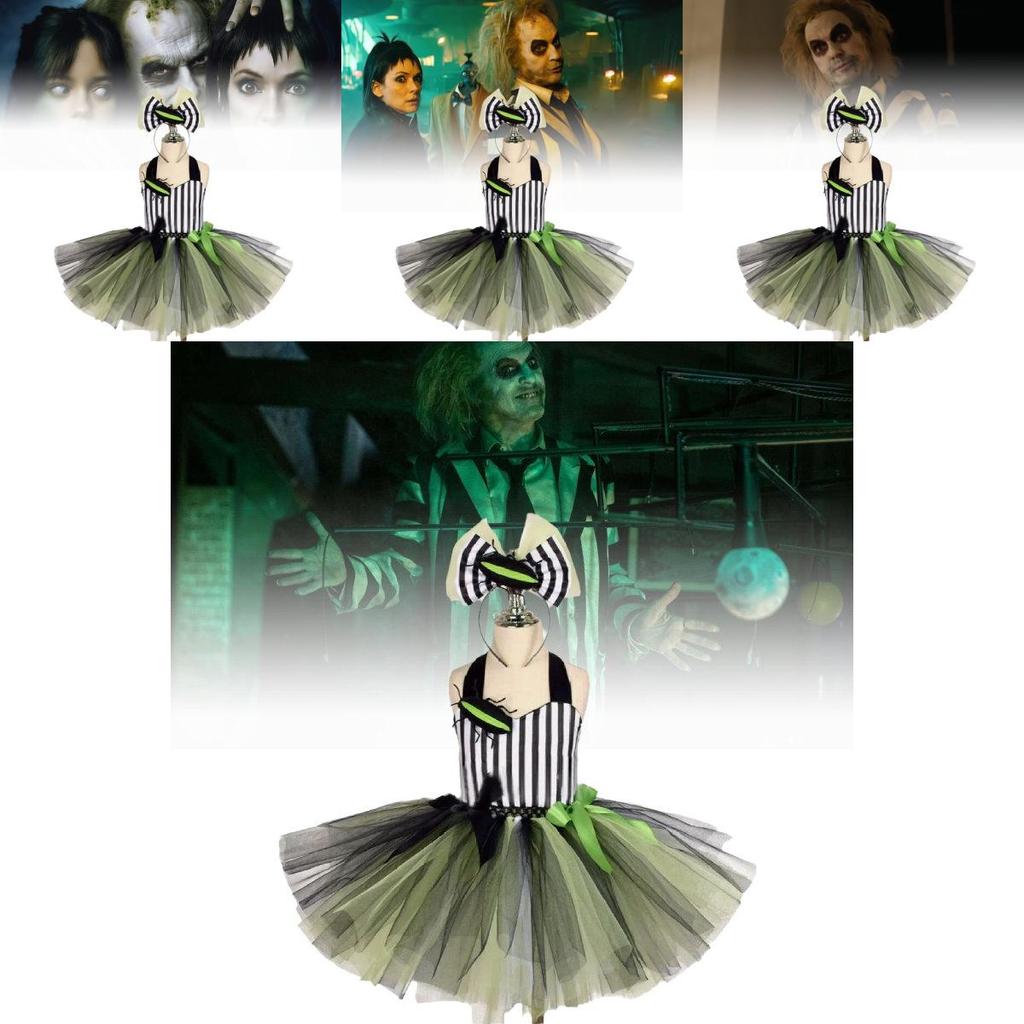 Adorable Beetlejuice Costume Dress For Kids Featuring Fun And Fluffy Design For Halloween