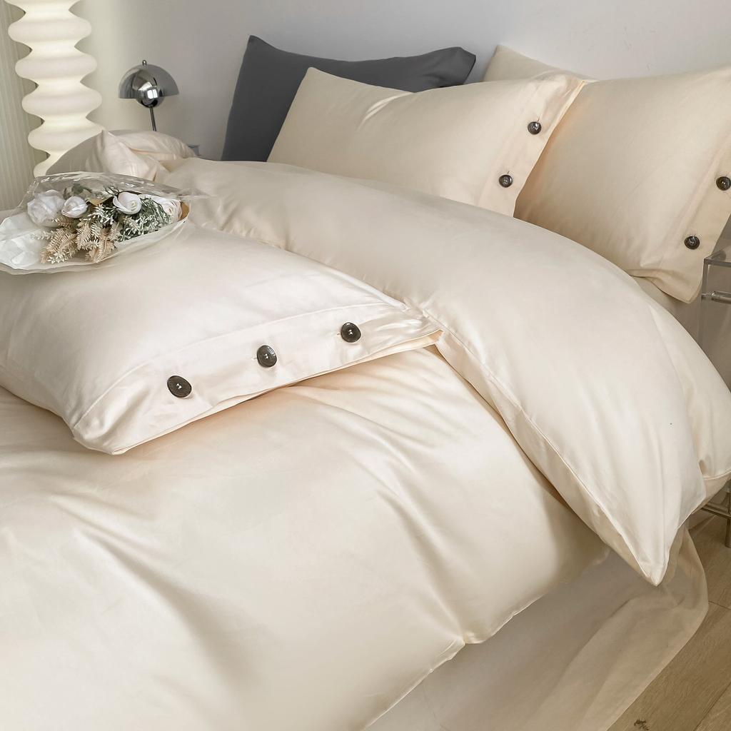 Luxury Egyptian Cotton Bedding Set Simple Nordic Duvet Cover Flat/Fitted Sheet With Pillowcase Bed Linen Queen Double King Size