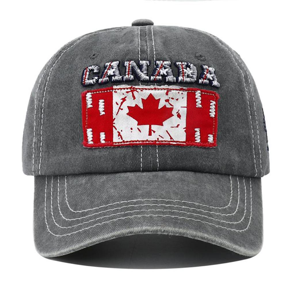 

New Unisex Washed Cotton Baseball Cap Vintage Canada Flag Embroidery Snapback Hat Outdoor Sports Hats For Men Women Peaked Caps Adjustable