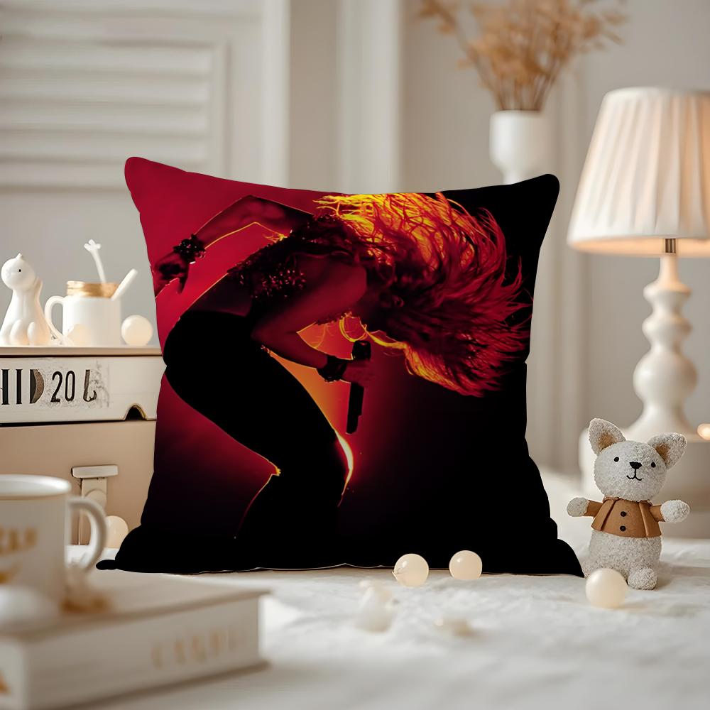 Shakira Cushion Cover Anti-dustmite Pillowcase Invisible Zipper Silky Short Plush Sofa Cushion Cover 12x12Inch